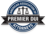 Logo of the American Association of Premier DUI Attorneys featuring justice scales in a circular design.